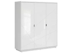 Garderobeskab Fivale 116 (Glansfuld hvid + Hvid)