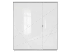 Garderobeskab Fivale 116 (Glansfuld hvid + Hvid)