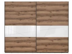 Garderobeskab Fivale 124 (Mørk Delano eg + Glansfuld hvid)