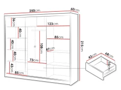Garderobeskab Gemes I (Wotan eg + Hvid)