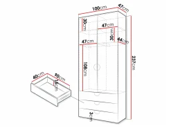 Garderobeskab Hartford 565 (Hvid)