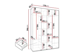 Garderobeskab Hartford 570 (Hvid)
