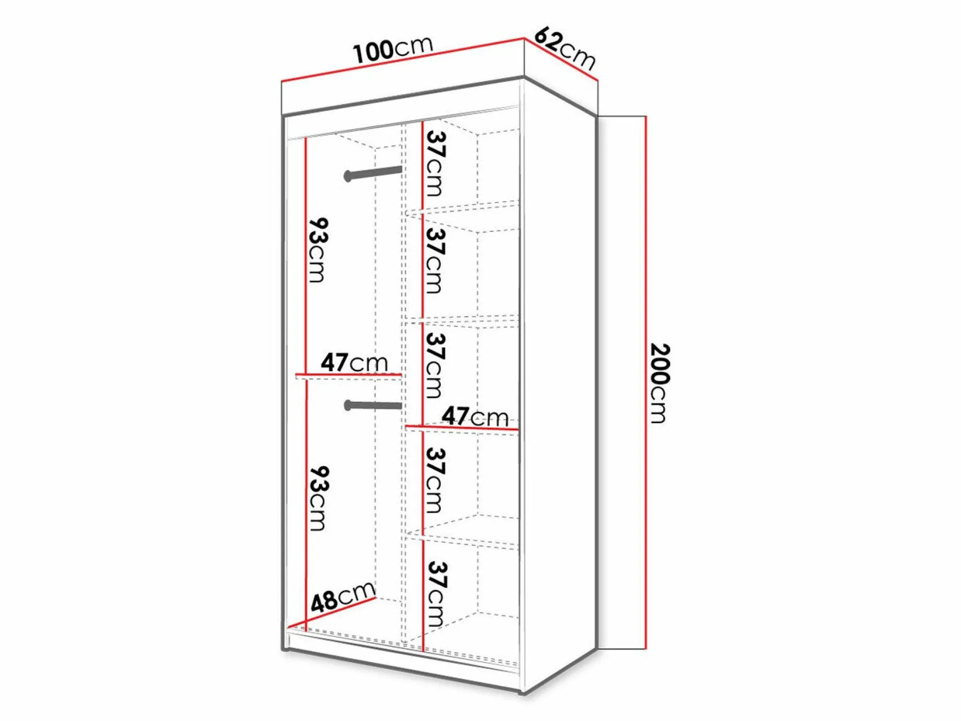 Garderobeskab Hartford 337 (Hvid)