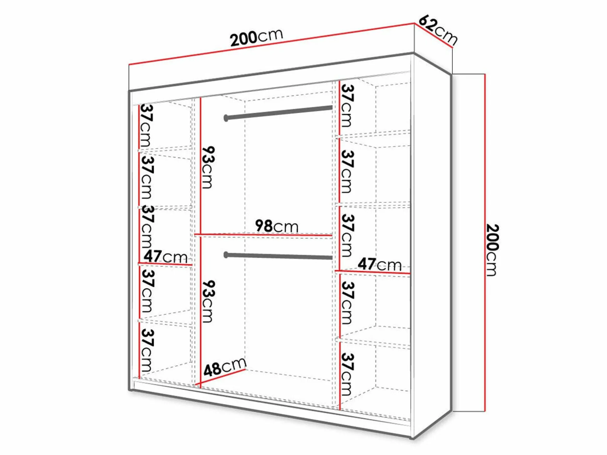 Garderobeskab Hartford 403 (Hvid)