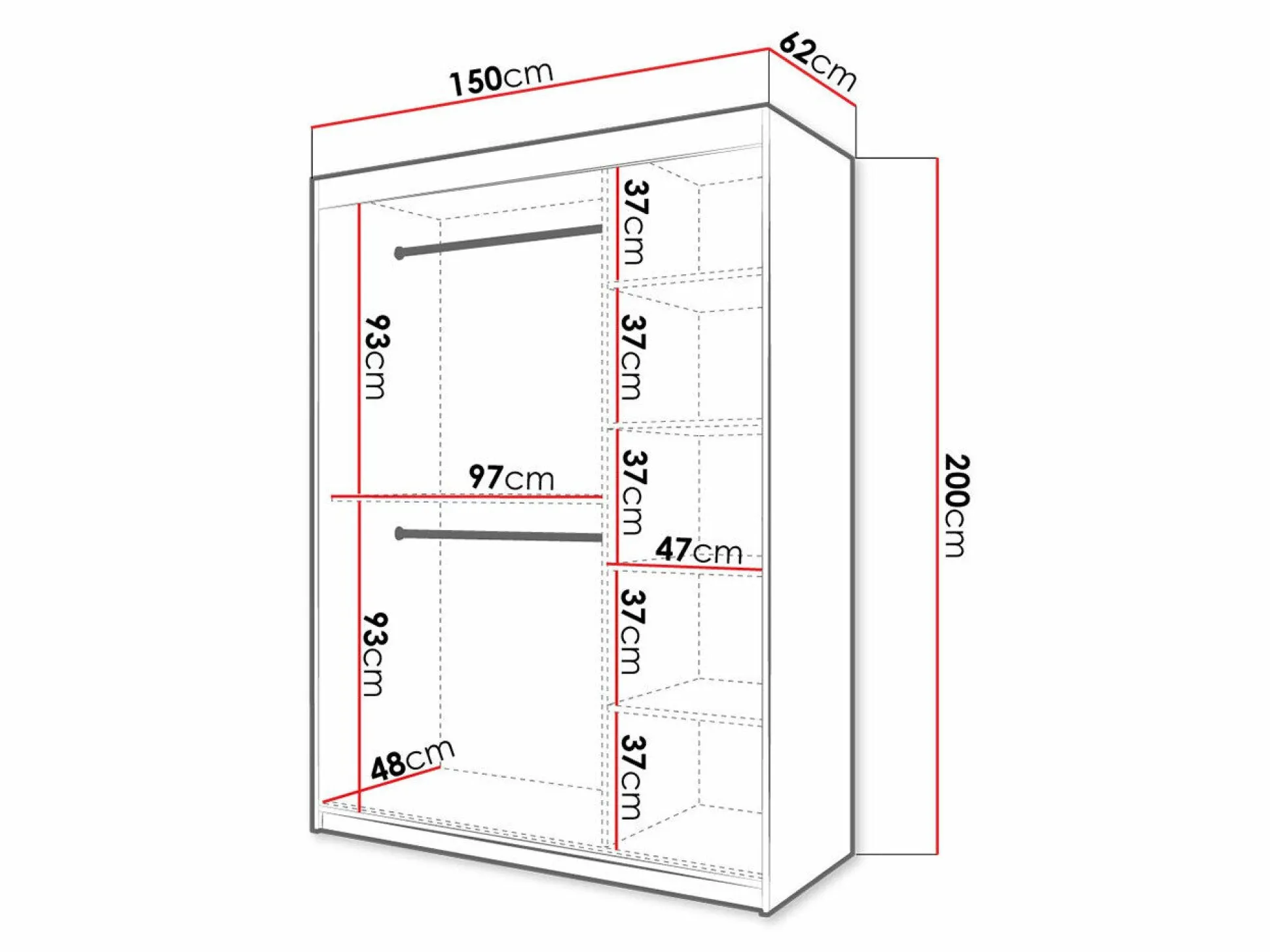 Garderobeskab Hartford 402 (Hvid)