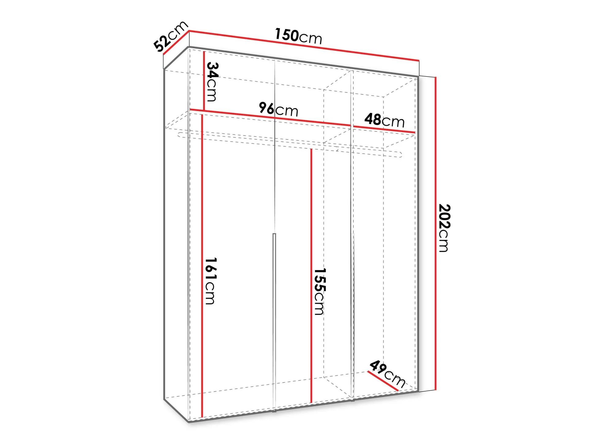 Garderobeskab Hartford 536 (Hvid)