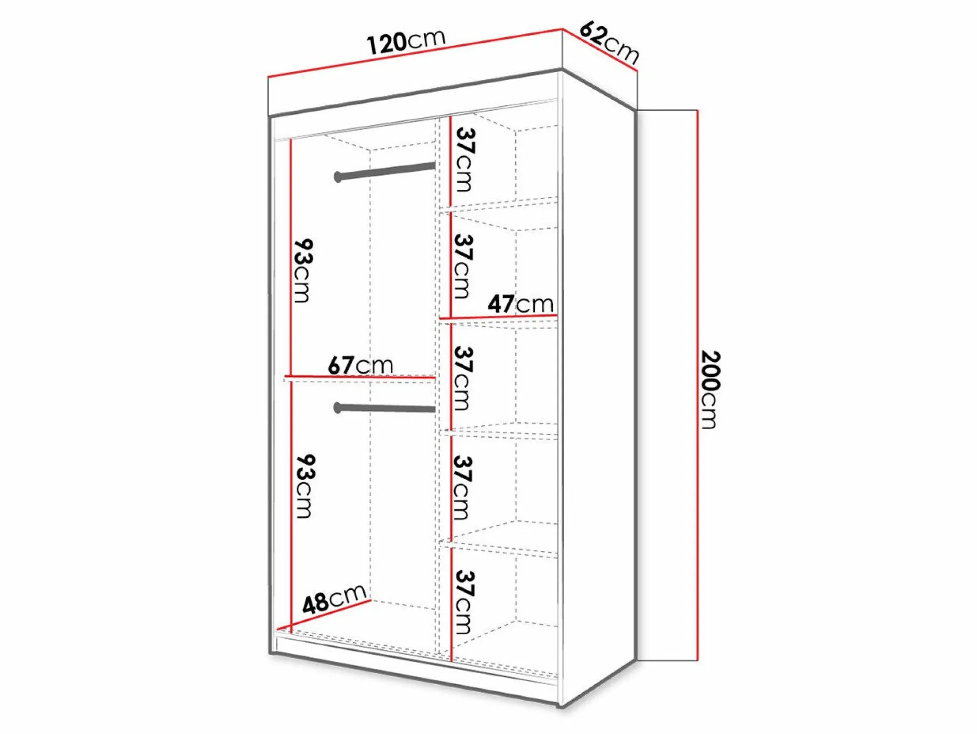 Garderobeskab Hartford 398 (Hvid)