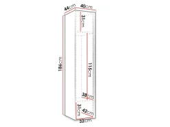 Garderobeskab Hartford 389 (Sort)