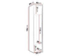 Garderobeskab Hartford 392 (Sort)