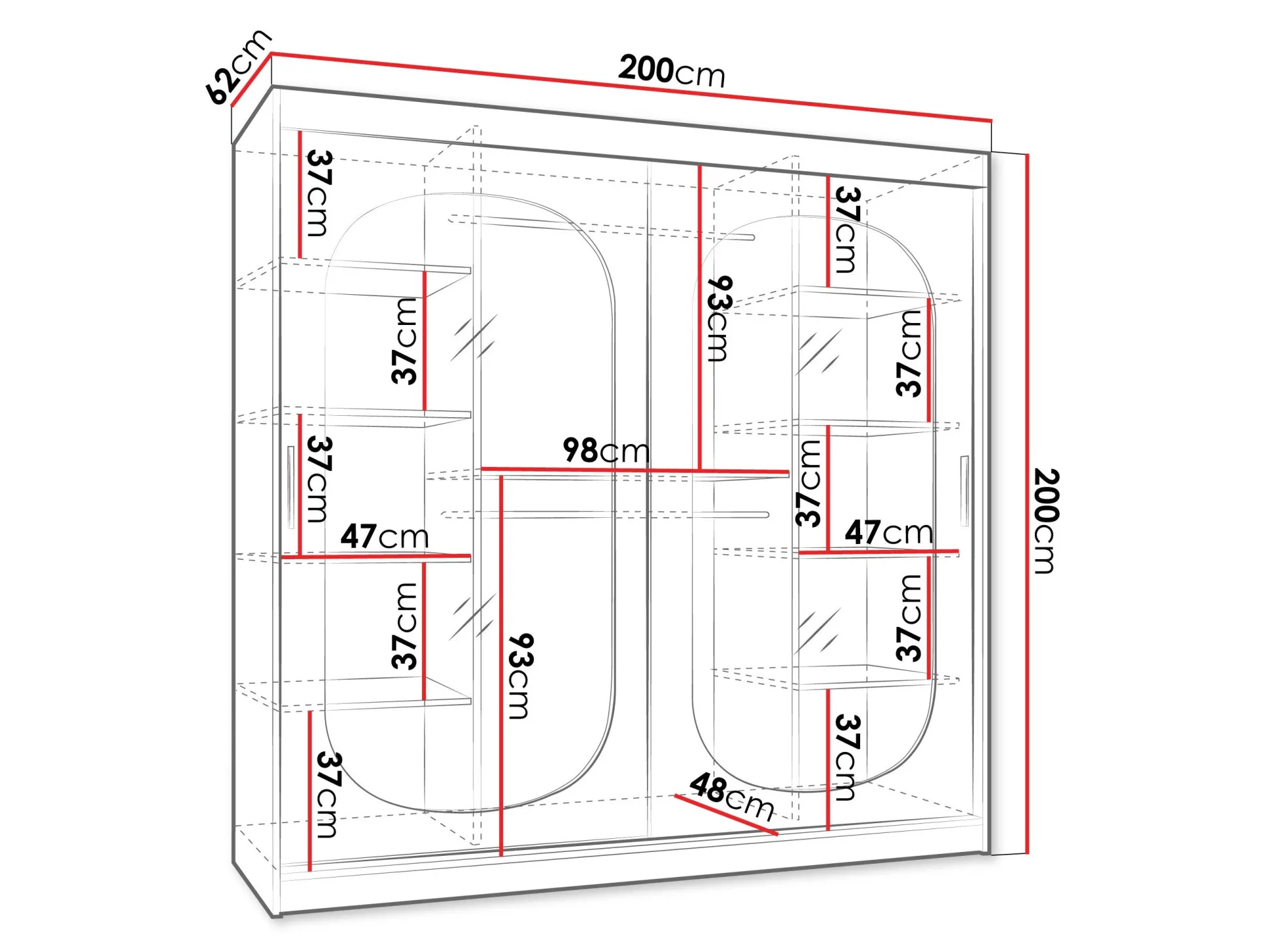 Garderobeskab Hartford 521 (Sort)