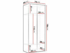 Garderobeskab Hartford 396 (Sort)