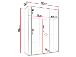 Garderobeskab Hartford 585 (Sort)