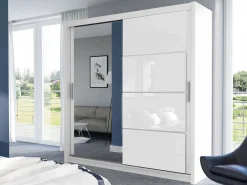 Garderobeskab Honolulu 111 (Hvid + Glansfuld hvid)