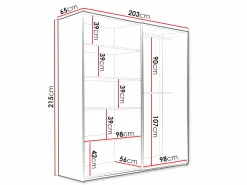 Garderobeskab Honolulu 253 (Hvid + Wotan eg)