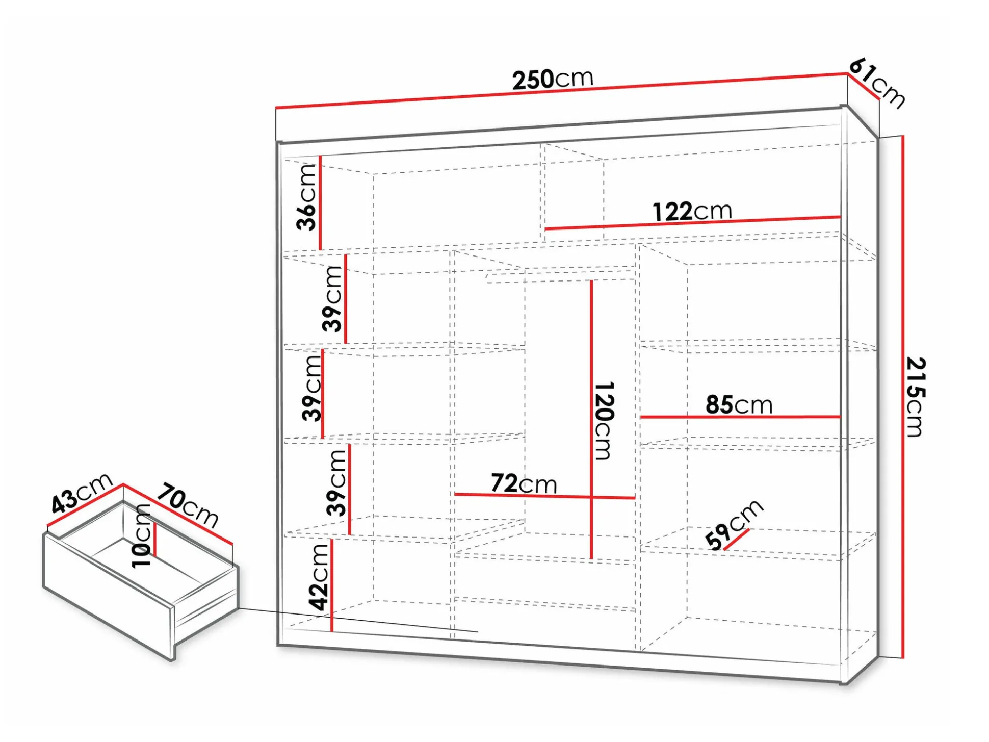 Garderobeskab Honolulu 119 (Sonoma eg)