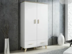 Garderobeskab Larfloi 111 (Hvid + Sonoma eg)