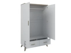 Garderobeskab Larfloi 111 (Hvid + Sonoma eg)
