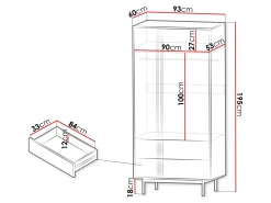 Garderobeskab Levali 100 (Beige)