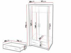 Garderobeskab Lorelie 118 (Trøffel egetræ)