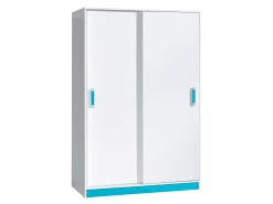Garderobeskab Lorlare 115 (Hvid + Turkis)