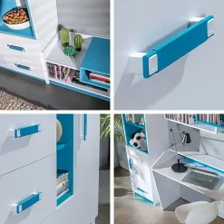 Garderobeskab Lorlare 115 (Hvid + Turkis)