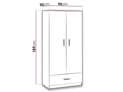 Garderobeskab Lorlare 110 (Hvid + Grå)