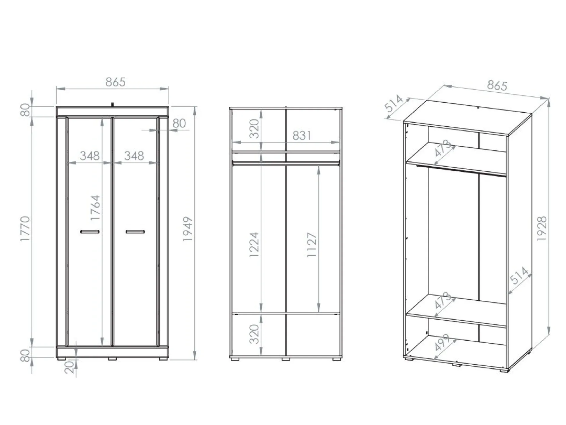 Garderobeskab Madison 195