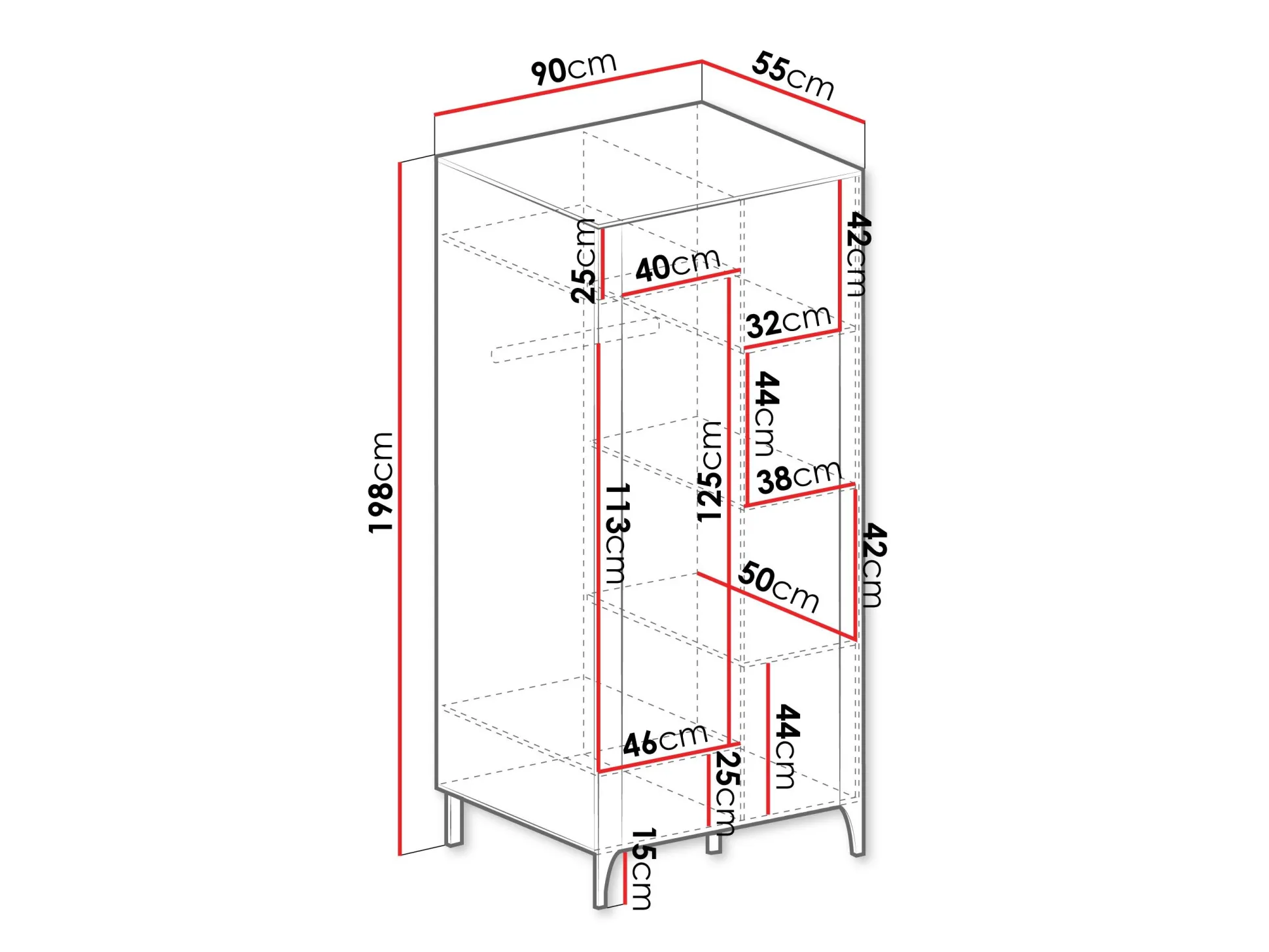 Garderobeskab Mavtoru 106 (Sort)