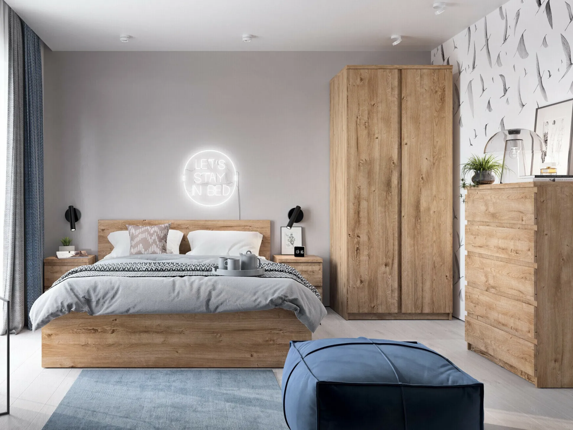 Garderobeskab Merfere 116 (Egetræ)