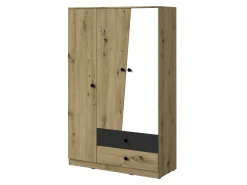 Garderobeskab Mirelbu 102 (Artisan eg + Hvid + Sort)