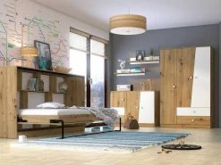 Garderobeskab Mirelbu 102 (Artisan eg + Hvid + Sort)