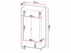 Garderobeskab Mormavu 100 (Mat hvid)