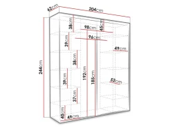 Garderobeskab Murrieta 180 (Hvid)