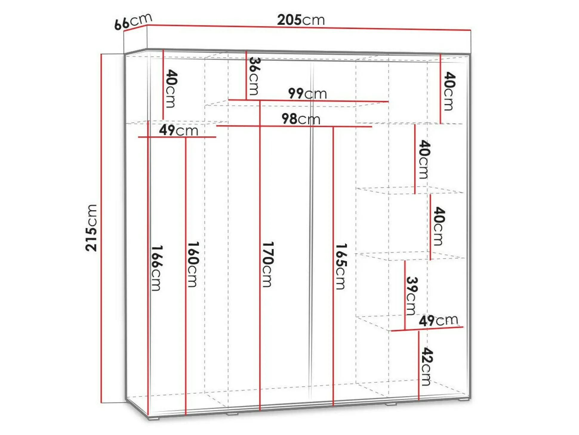 Garderobeskab Murrieta 135 (Wenge)