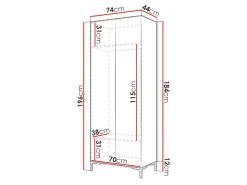Garderobeskab Nomal (Sort + Gylden)