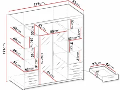 Garderobeskab Novduni 115 (Hvid)