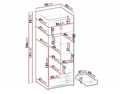 Garderobeskab Novduni 113 (Hvid)