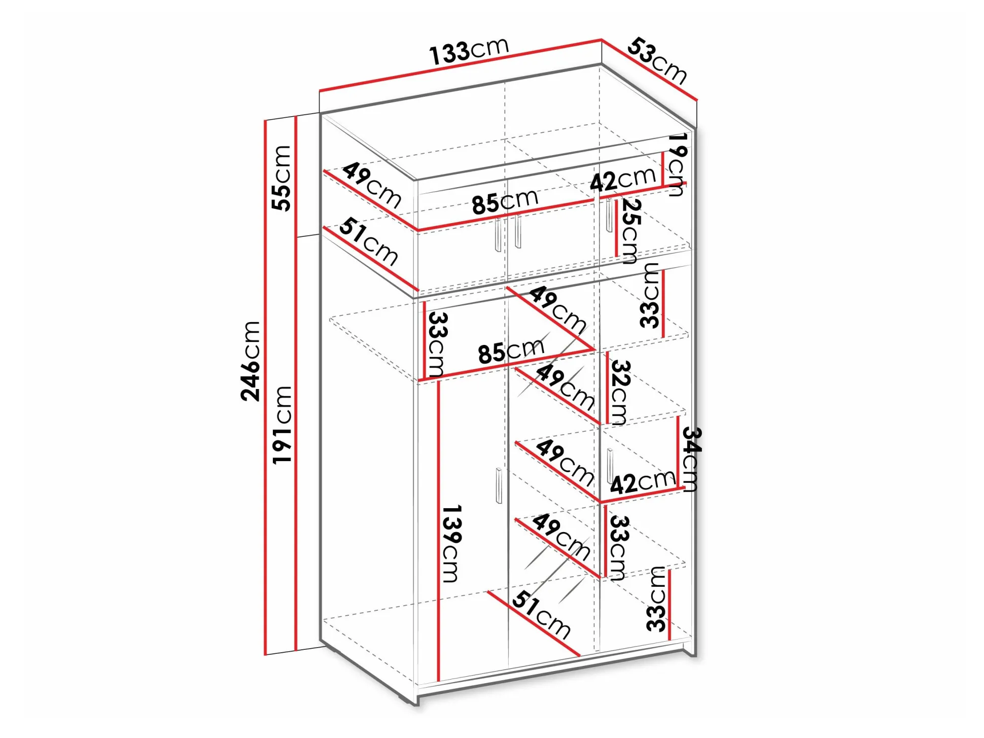 Garderobeskab Novduni 105 (Hvid)