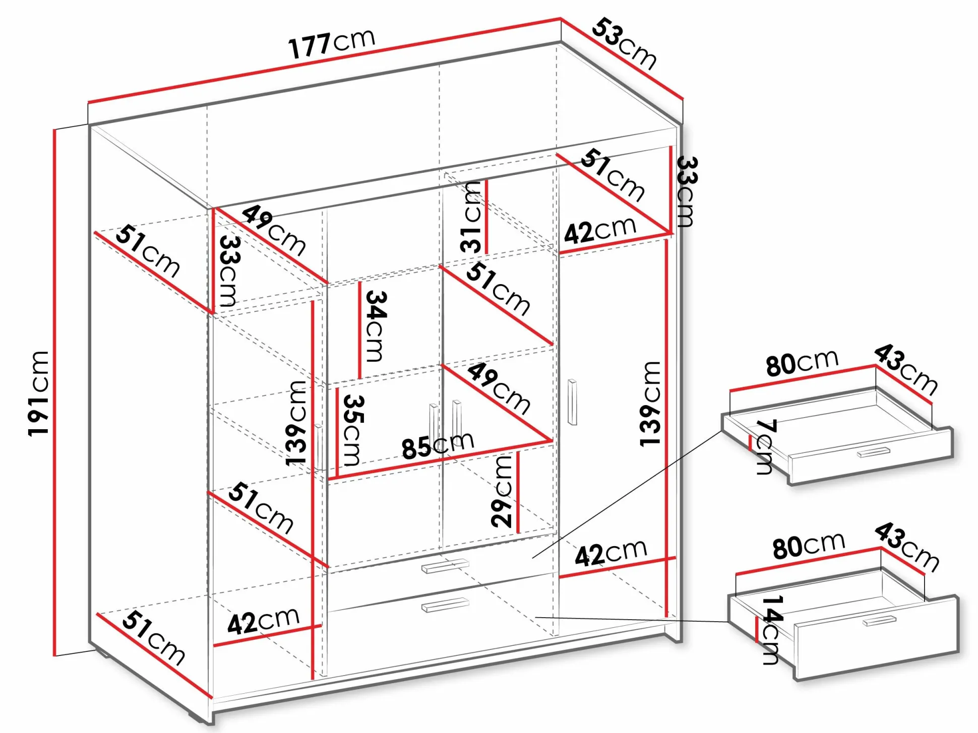 Garderobeskab Novduni 107 (Sonoma eg)