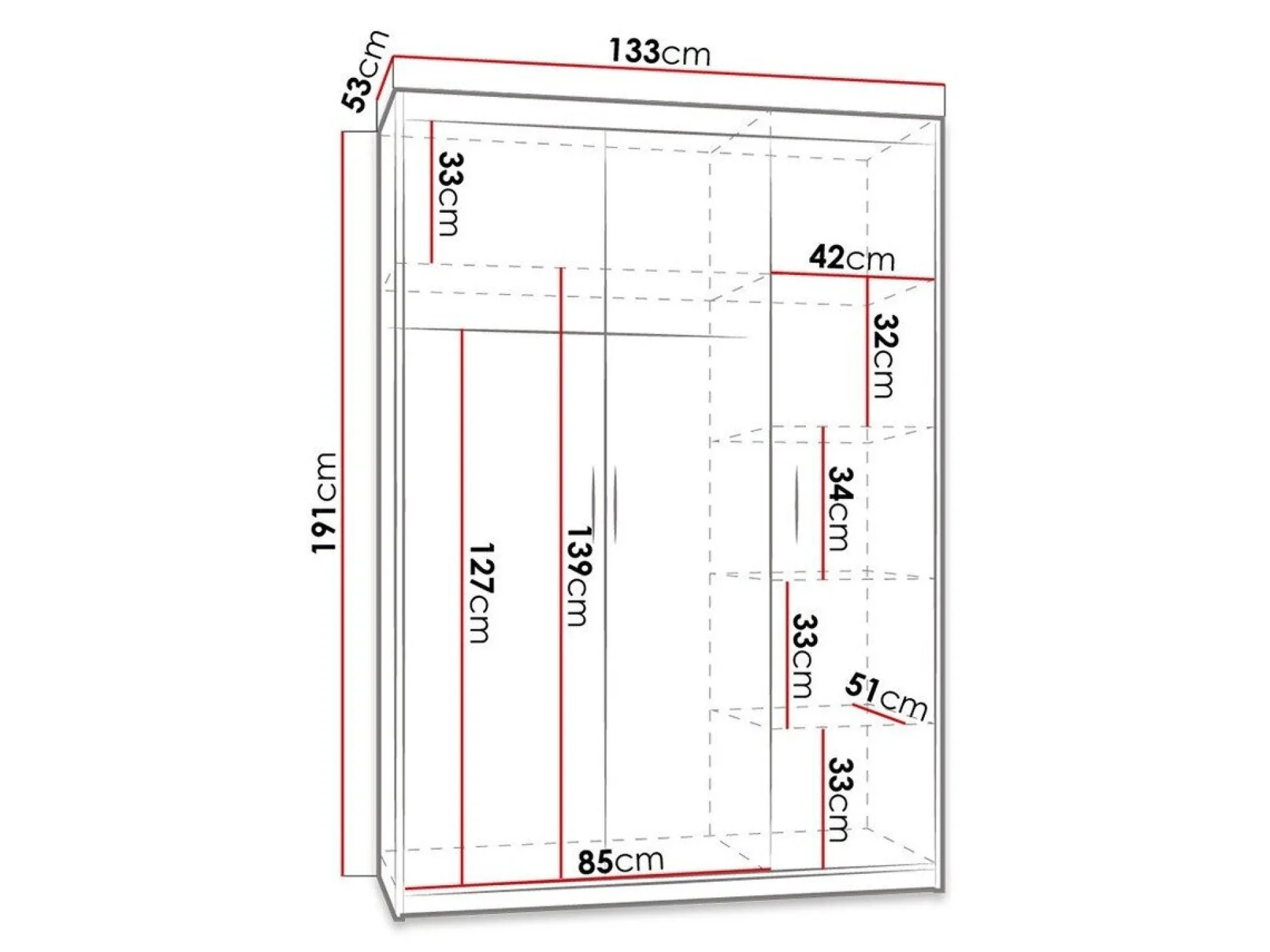 Garderobeskab Novduni 101 (Sonoma eg)
