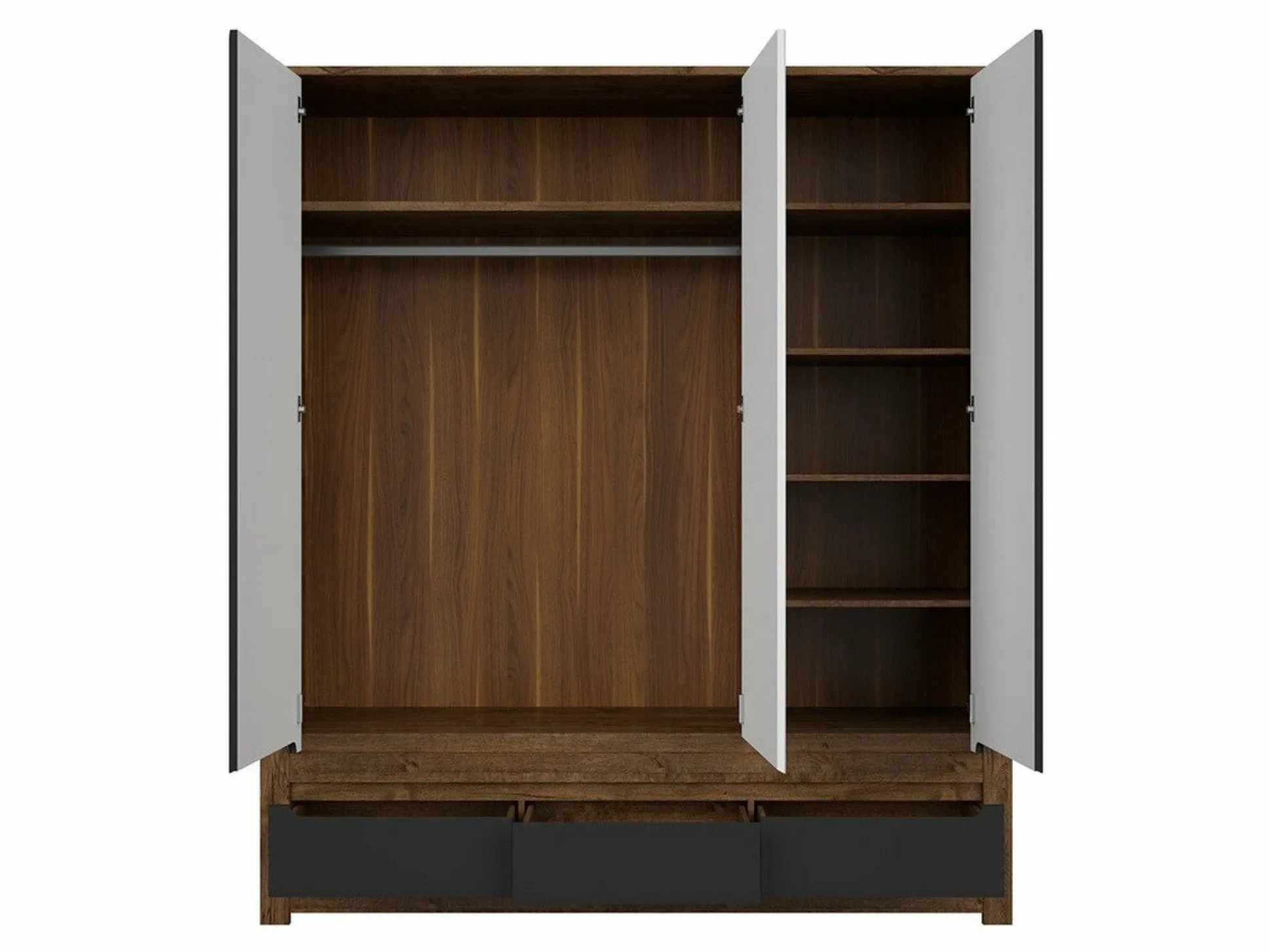 Garderobeskab Ophevaru 119 (Mat sort + April egetræ)