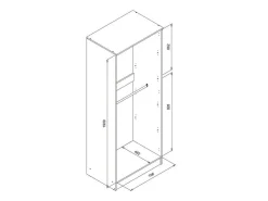 Garderobeskab Orlando 221 (Lys eg)