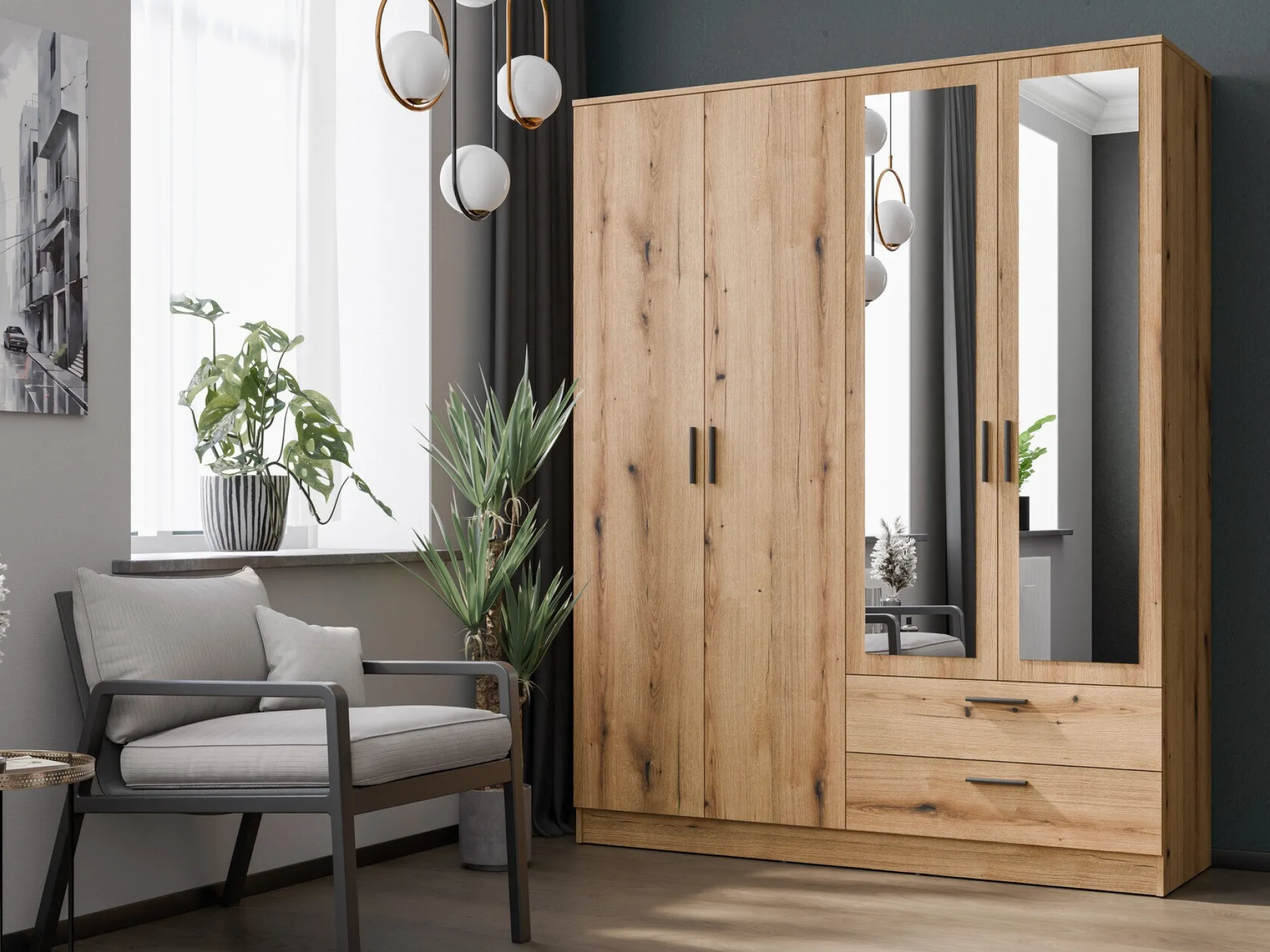 Garderobeskab Orlando 223 (Lys eg)