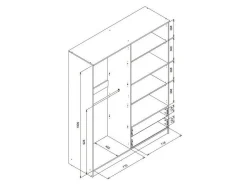 Garderobeskab Orlando 223 (Lys eg)