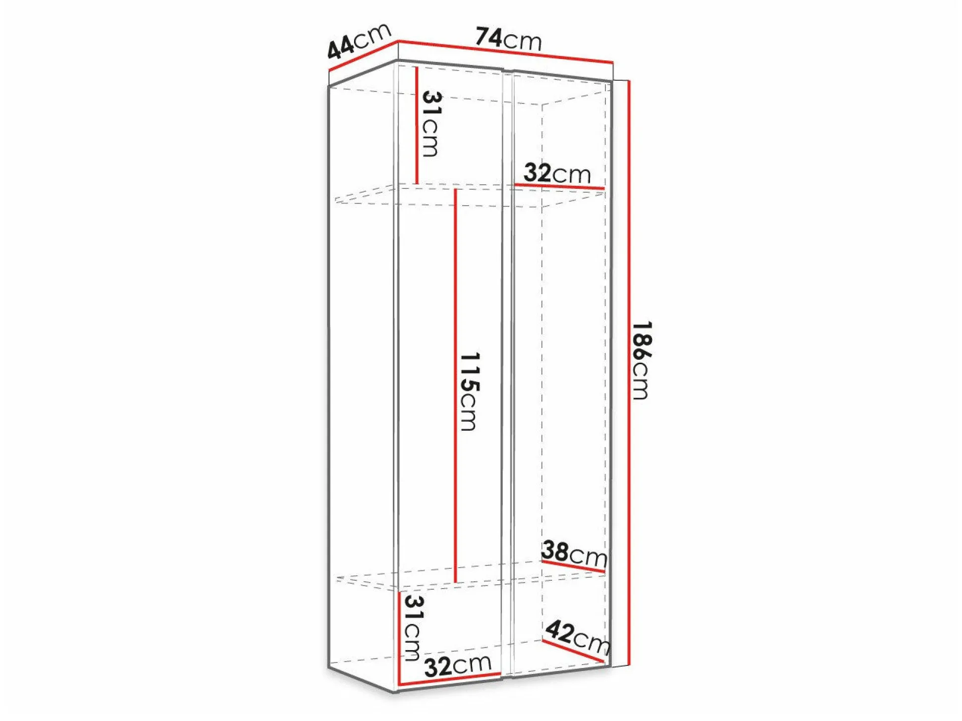 Garderobeskab Pinis (Hvid)