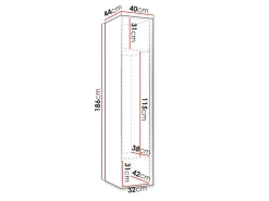 Garderobeskab Pinis II (Grafit)