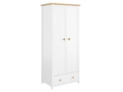 Garderobeskab Romelbo 145 (Hvid + Egetræ)