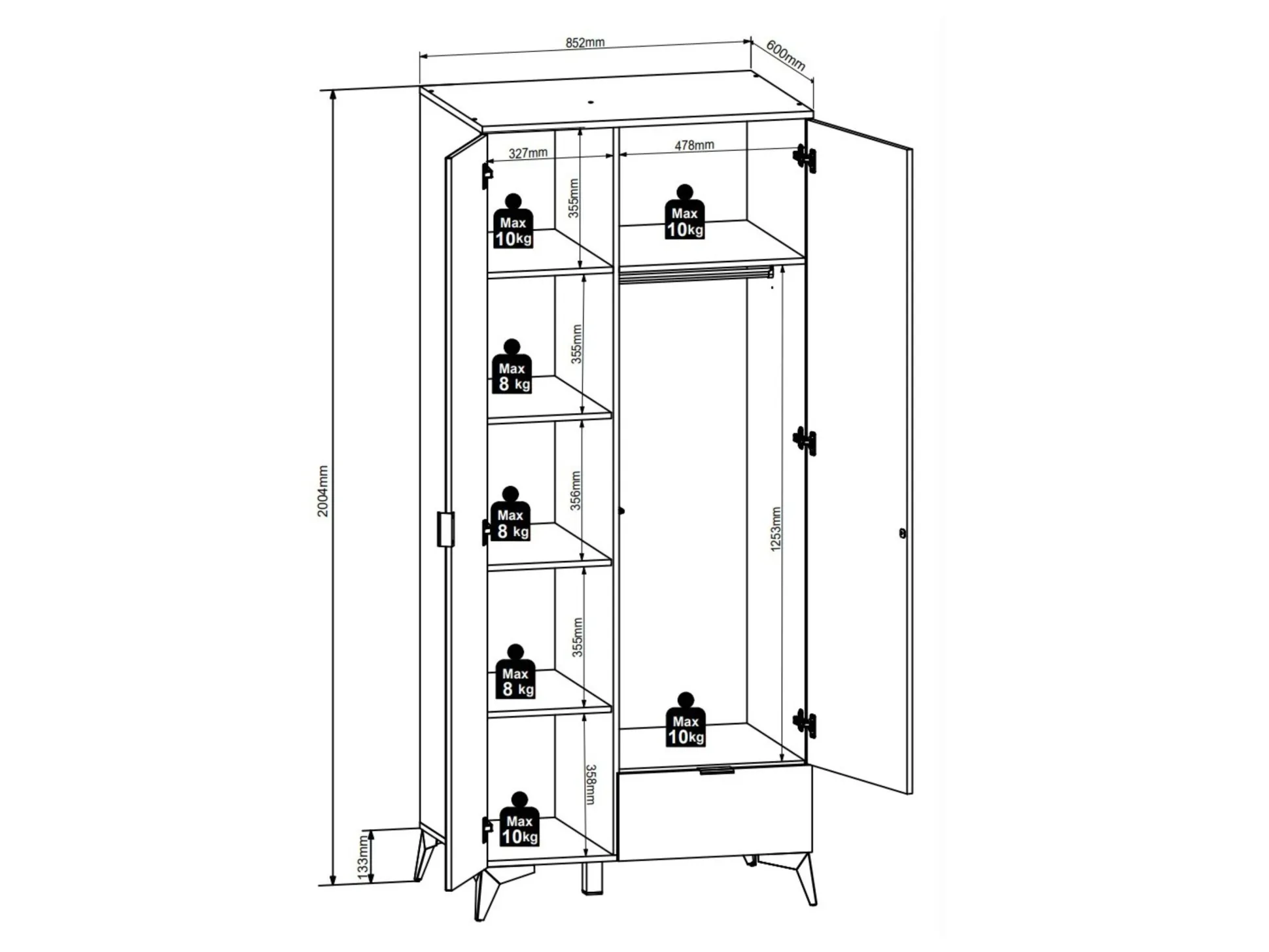 Garderobeskab Ruvmeli 105