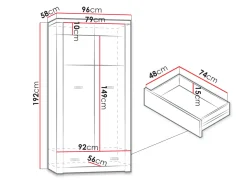 Garderobeskab Serfeno 100 (Mørk aske)
