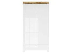 Garderobeskab Sonsoru 110 (Hvid + Glansfuld hvid + Wotan eg)